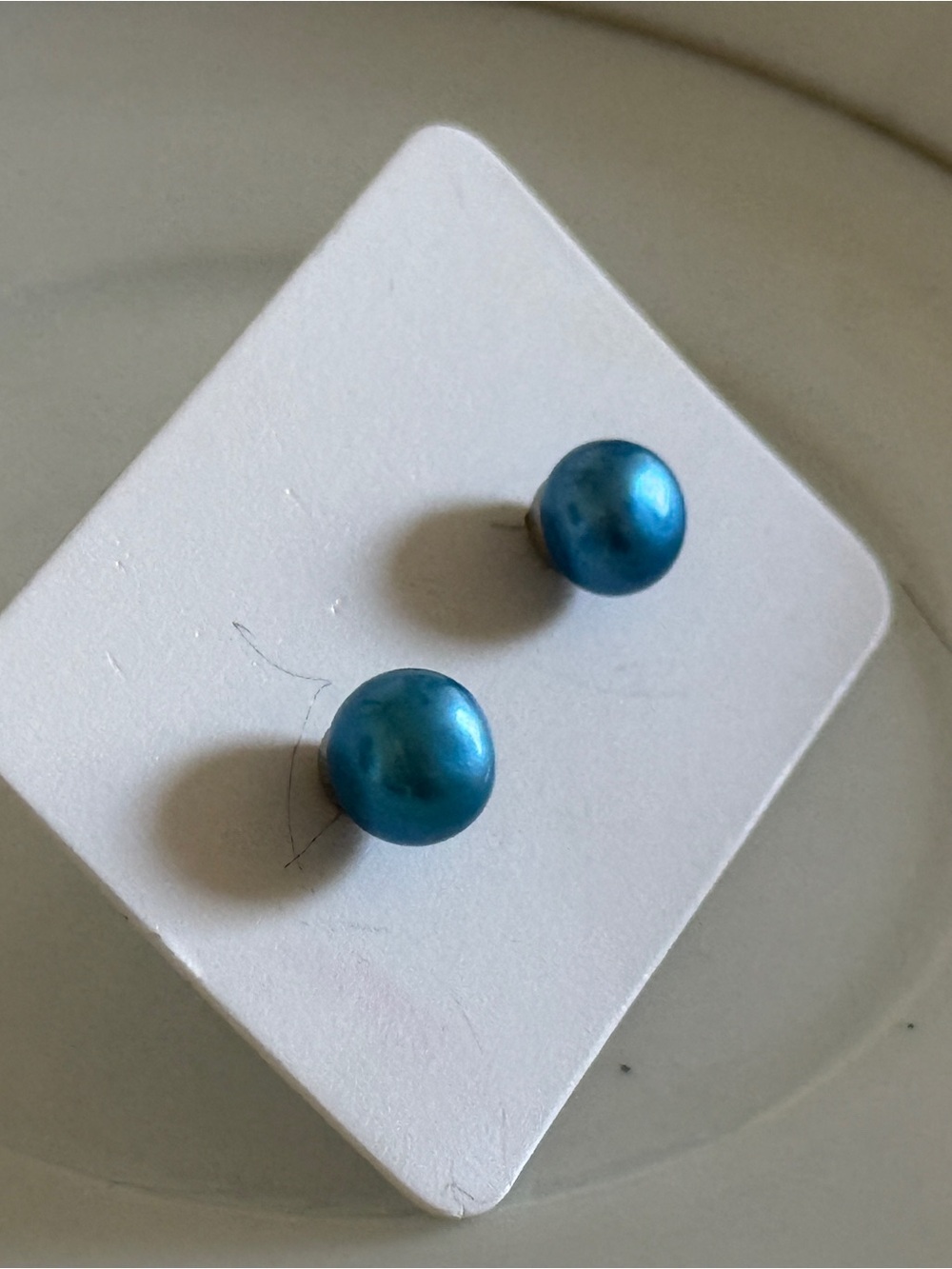 Blue genuine freshwater Pearl Stud Earrings